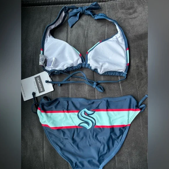 NHL Blue and Red Bikini Sporty Swimwear - Picture 3 of 3